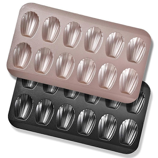 Non-stick belægning 12-delt muslingeskalskageform, 2-delt sæt husholdningsbageforme til snacks