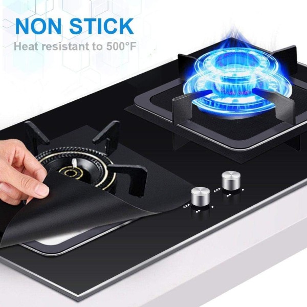 *8 Pack Gas Burner Covers Återanvändbara Non-Stick Värmebeständiga Gas Bu*