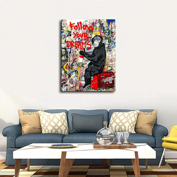 Graffitiposter, heminredningsmålning, ramlös målningskärna, canvasmålning, 30*40cm