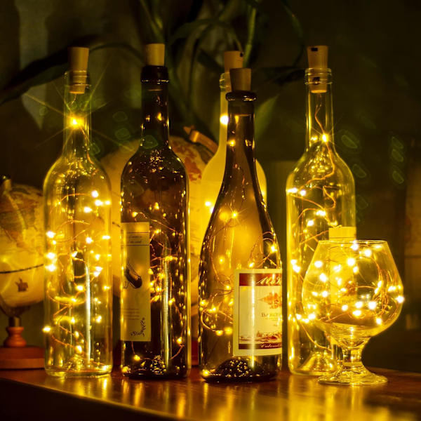 Flaskljus, 16-pack 2M 20 LED-lampor Batteridrivna Vinflaskljus med Kork