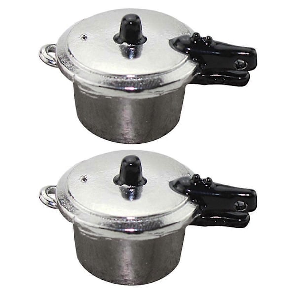 2 ST Mini Tryckkokare Modell Legering Tryckkokare Mini Hus Tillbehör