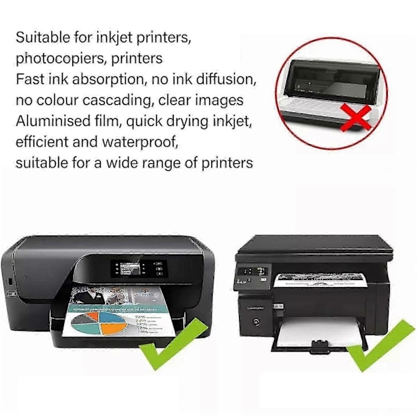 22 arkkia A4 tulostettavaa holografista tarrapaperia, vedenpitävä, mustesuihku- ja laserprintteri, holografinen liimapaperi