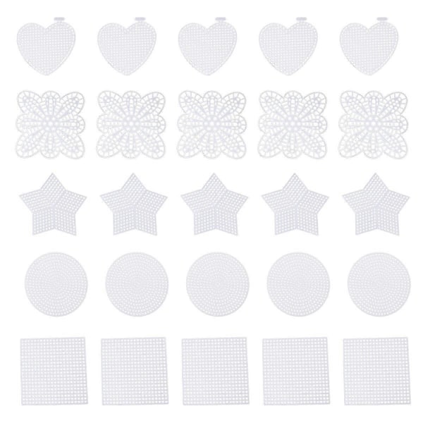 50 st Mesh Plast Canvas Ark Korsstygn Sömnad Plast Canvas Ark för Broderi Akrylgarn Hantverk Stick- och Virkprojekt DIY Underlägg