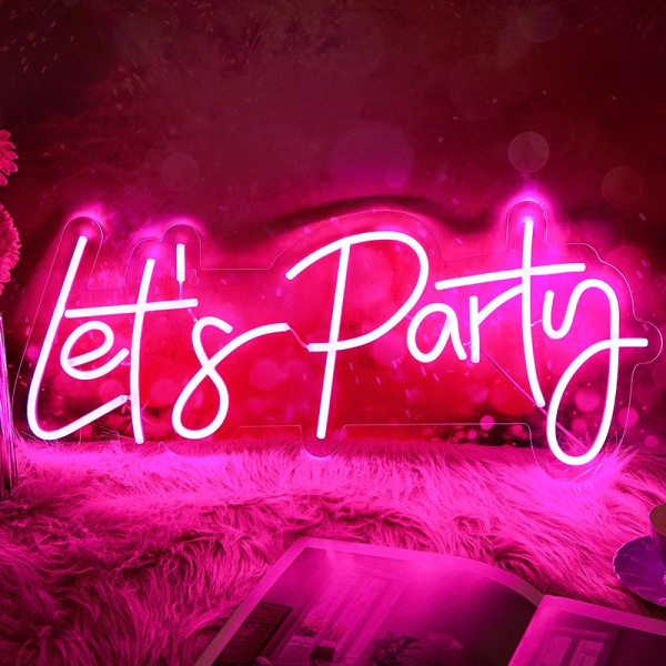 Skreddersydd LED Neonlys Skilt La Festen Begynne Lys Skilt for Enkeltpersoner
