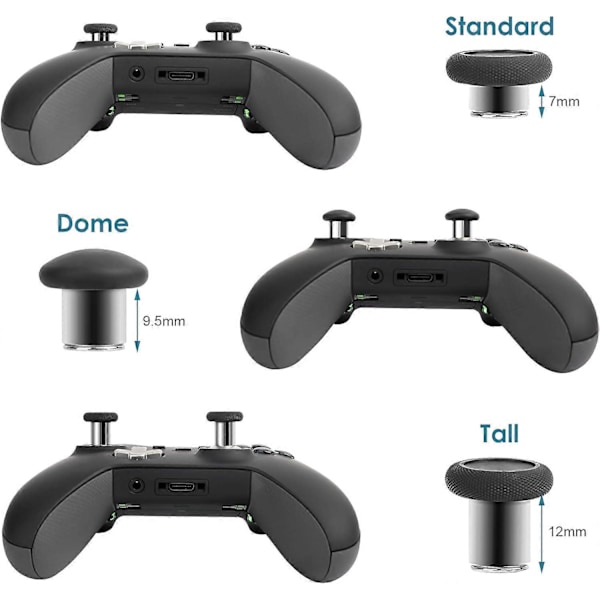 Udskiftnings-thumbsticks til Xbox Elite 1 Controller, 6 i 1 Udskiftelige Magnetiske Joysticks til Xbox One Elite Controller Serie 1 (Passer kun til Model 1698, IKKE