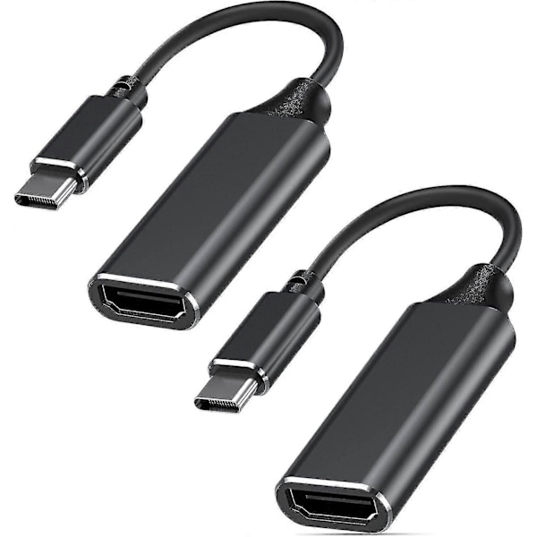 USB-C till HDMI-adapter 4K för Mac OS, kompatibel med Macbook Pro 2019 - 2-pack