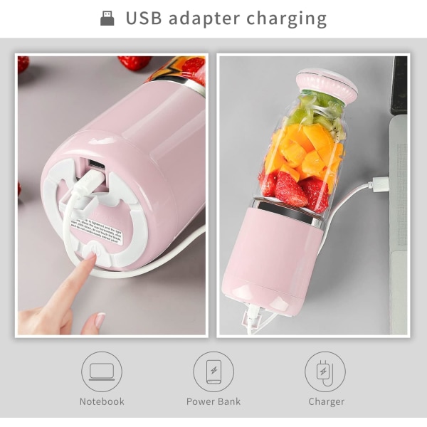 Bærbar Frugtblender, Mini USB Blender til Smoothie, Milkshake