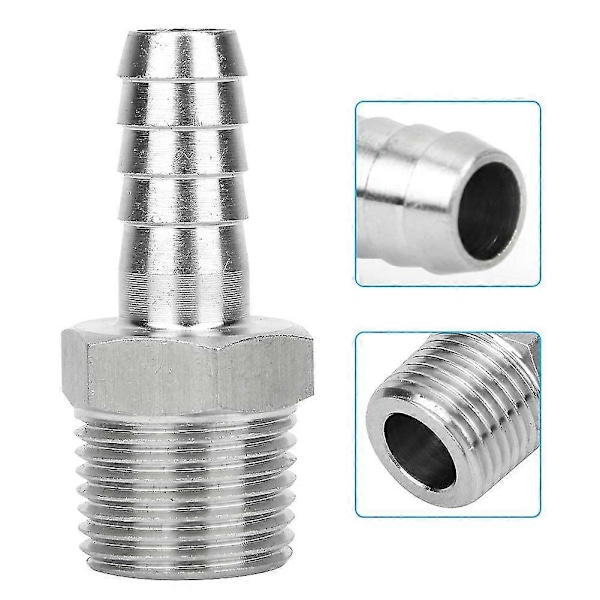 1/2 tuuman BSPT-urosliitin putkiliitin pikaliittimellä - 2 kpl (BSPT 1/2 tuumaa - 8 mm)