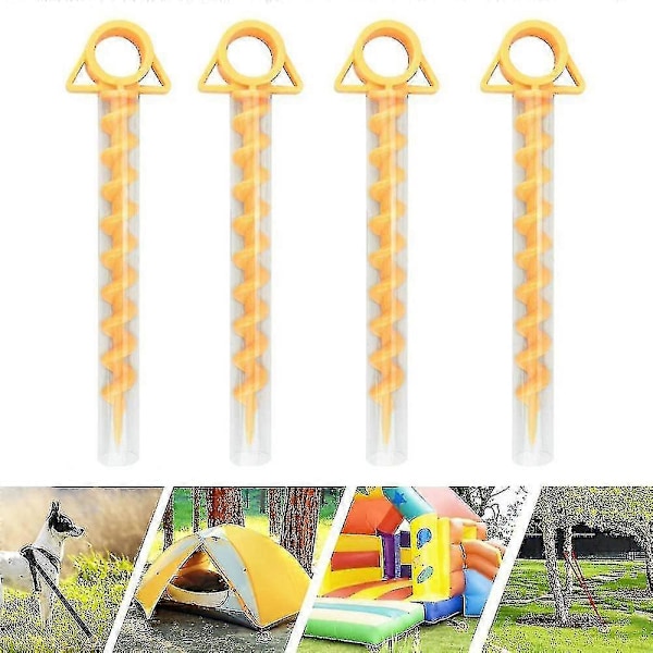 Jordankare i plast med spiral - Perfekt för camping, säkring av djur, tält, markiser, She