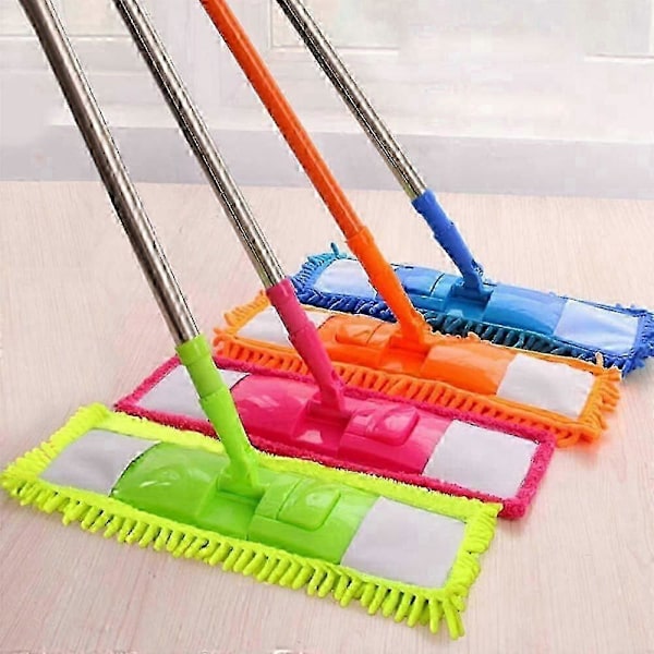 4 kpl Mikrokuitu Mop-Täyttöpatjat Pölynpoisto Lattiapyyhkeet Puhdistus Pestävät Padit Mop-Pää (Sekalaiset Värit), 12*40cm