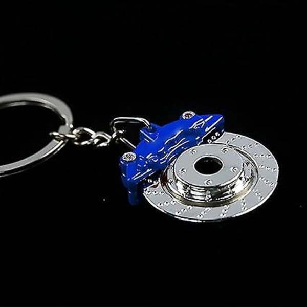 Auton jarrulevy avaimenperä, metallinen auton jarruroottori avaimenperä, avaimenperä auton ystäville, personoitu auton avaimenperä lisävaruste lahjakoriste (sininen)