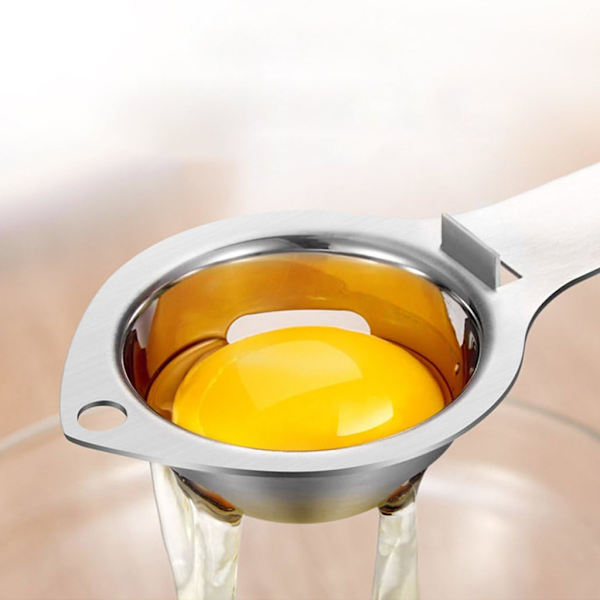 Eggseparator i rustfritt stål - Kjøkkenutstyr for å skille eggeplomme og eggehvite