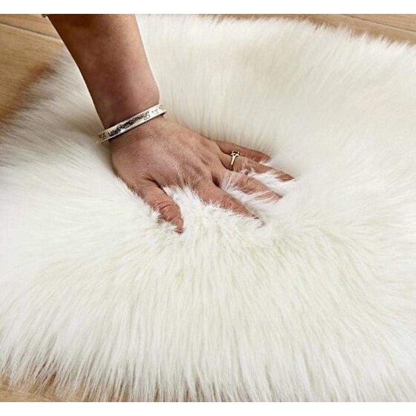 /#/Syntetisk fårskinn, mysig känsla som äkta ull Faux Fur Rug, F/#/