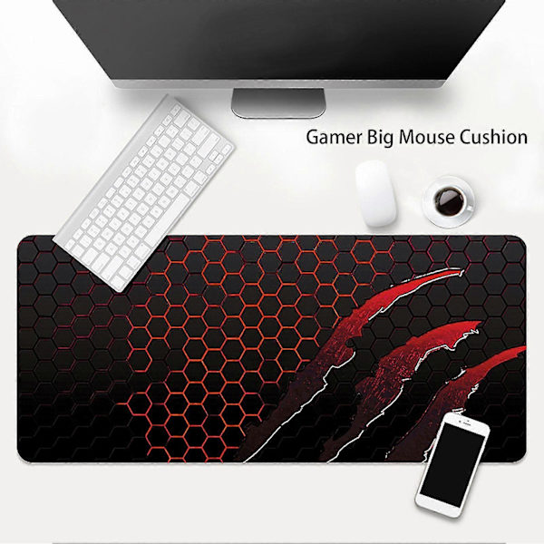 Musematte Tykk Honeycomb Design Vanntett Svettesikker Sklisikker Teppe Stor Spill Tastatur Musematte Datatilbehør
