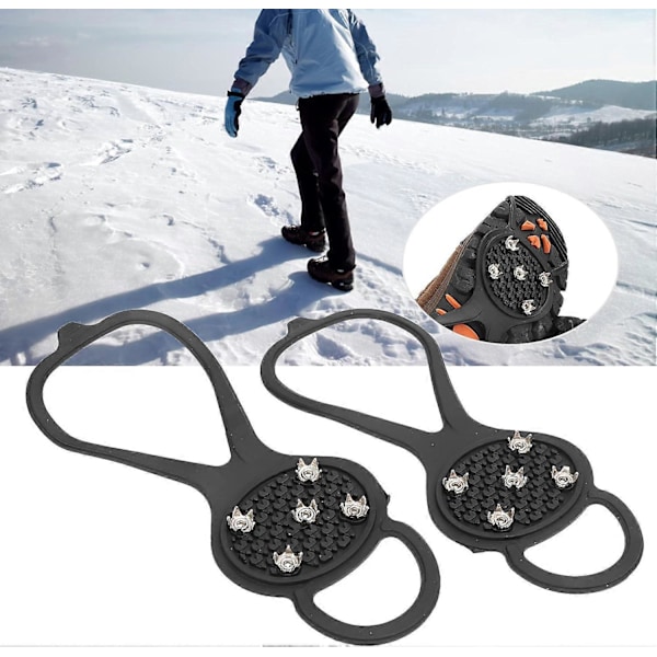 Halkskydd för skor, femtandade stegjärn, utomhus vinter skobroddar för is och snö, 2-delars set