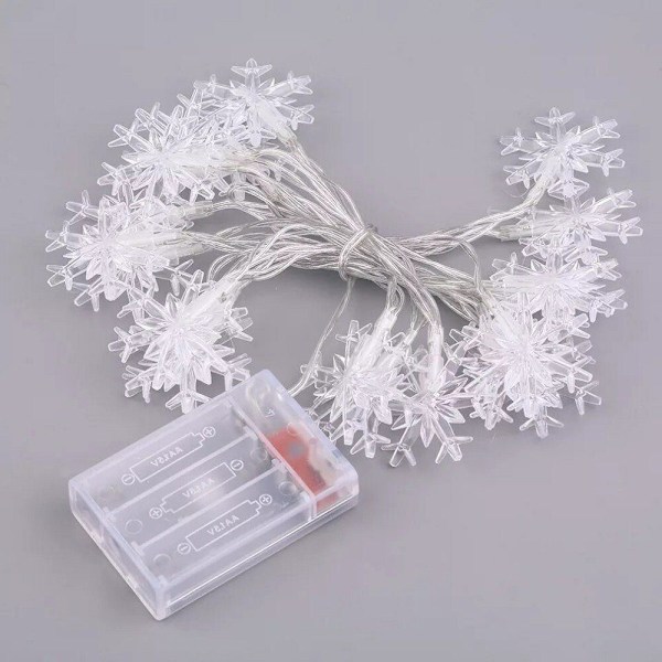 #LED-snefnug lyskæde LED-snefnug lyskæde, vinter jul, skaber en hyggelig atmosfære#