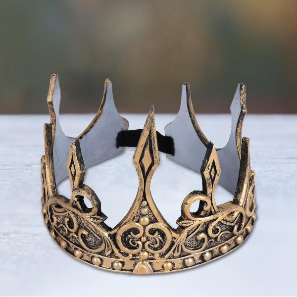 Simulering Krona Iögonfallande Realistiskt utseende konstläder Antika medeltida kronornament för PartyAntik Guld
