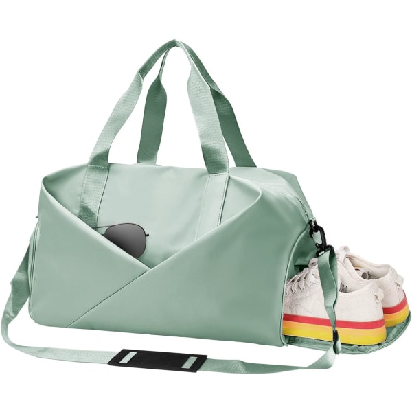 #Stor Duffel Taske (Grøn) Dame Duffel Taske med Sko-rum#