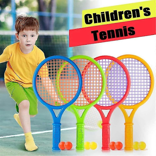 Tennisracket i plast Leksak för barn Utomhussporter Interaktiv strandleksak Tennisracketset (blå)