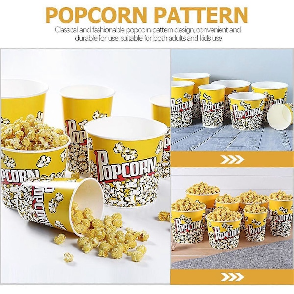 10 kpl Popcorn-kori Uudelleenkäytettävät muoviset popcorn-pidikkeet elokuvailtaan