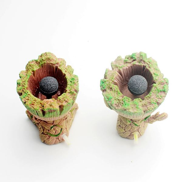 #Harpiks Akvarium Dekoration 1Stk Fiskekum med Iltopumpe og Boble Stene#