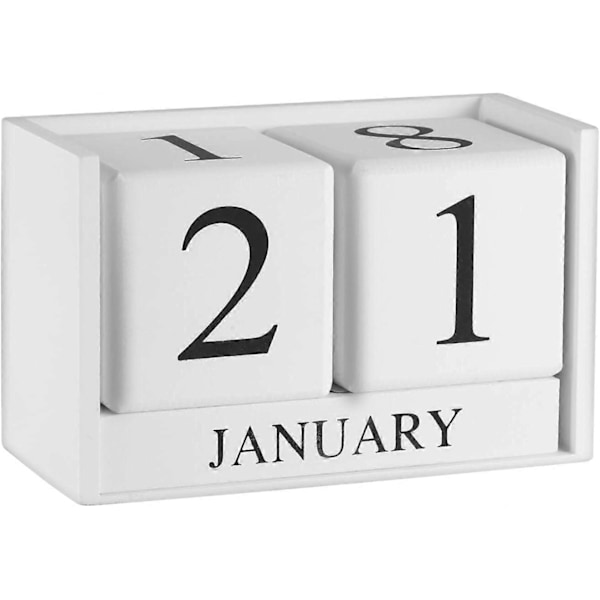 1 stk. skrivebordskalender, trækalender med manuel justering, holdbar, smart tilbehør til hjemmet eller kontoret, hvid, 15,5*10*7,5 cm