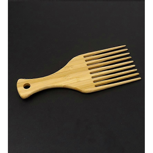 Bredtandet Kam, Krøllet Hår Pick Børste, 9-Tandet Bredtandet Kam Hår Pick, Træ Frisør Styling Værktøj Til Naturligt Krøllet Hår Style