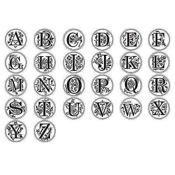 DIY Messinghode 26 Bokstaver A-å Seglvoksstempel Trehåndtak Scrapbooking M-CE