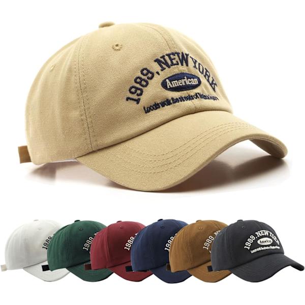 Beige keps i ren bomull, justerbar för män, baseballkeps för kvinnor M