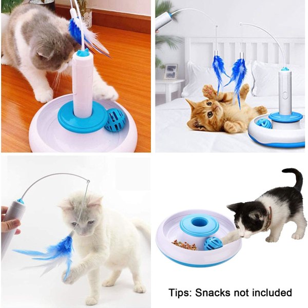 *Interactive Cat Toy Indoor Toy with 360° Electric Rotating Feathe*