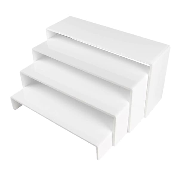 4 Stykker Akryl Display Riser Smykke Display Hylle Riser for Dukke Ringer