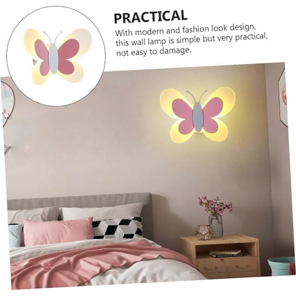 1 stk. Sommerfugl Vegglampe Barnerom Vegglampe Vegglamper Vegglampe Nattlys Sengelampe Anheng Falsk Lampe