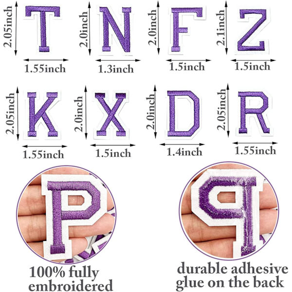 Aakkoslaput A-Z, Silitys- tai Ommeltava, Kirjaimet Vaatteille