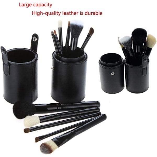 2 stk Makeup Penselholder PU Læder Bærbar Rejse Kosmetik St