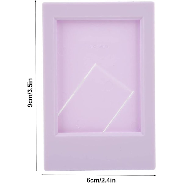 9 x 6 cm Fotoramme, Rektangulær Fotoramme i Plast for Skrivebord, Veggmontering for Instax Mini 3 Tommers Bilder, for Instax Mini8, 9, 7S, 25, 70, 90 (Lilla Pu)
