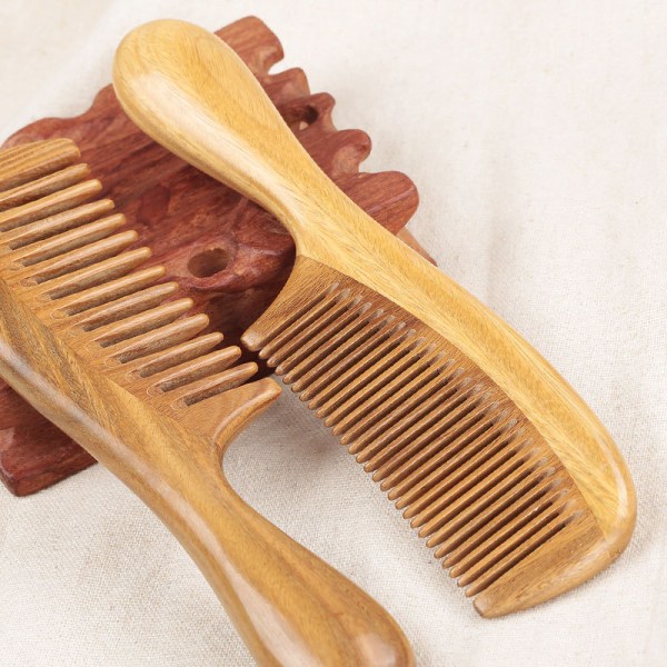 /#/(fine tooth comb) Handmade Natural Sandalwood Hair Combs Anti-St/#/