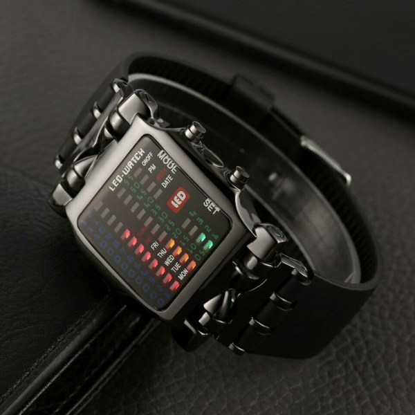 #Quartz watch ure elektroniske LED binære ure ideelle til daglig brug #