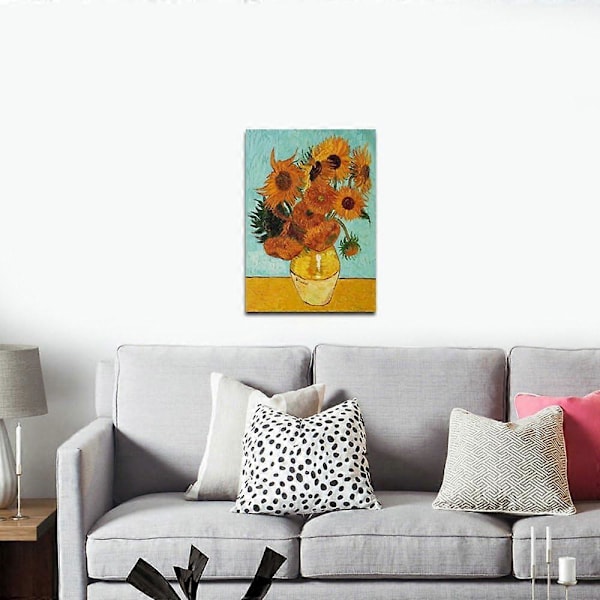 Van Gogh solros canvas tavla, vardagsrum sovrum entré hängande tavla, inre ram dekorativ tavla, 30*40CM