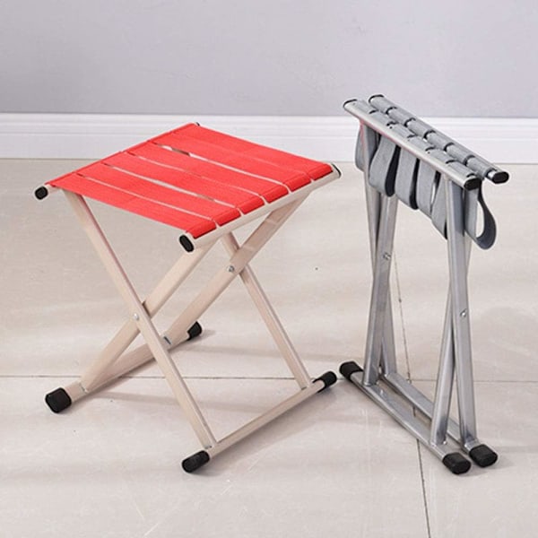 *Fällbar stol Utomhus Bärbar Fällbar Stol Fällbar Pall Tjockning Mazha Enkel Fällbar Fiske Pall Liten Bänk Silver (Stor)*
