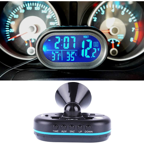 *Biltermometer Digital Elektronisk Klocka Auto Fordon Dubbel Tempe*