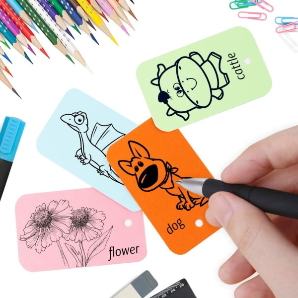 #Flash Cards, 6-pack 300 Revisionskort Indexkort Miniblock Blank Flashcards Studiekort på Ring#