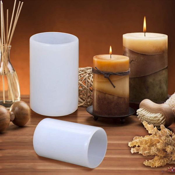 #2-pak DIY - Tredimensionel Cylindrisk Lys Siliconeform#