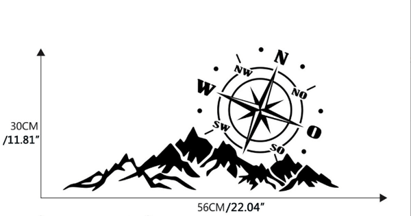 Mountain Compass Bildeklistremer 56*30cm