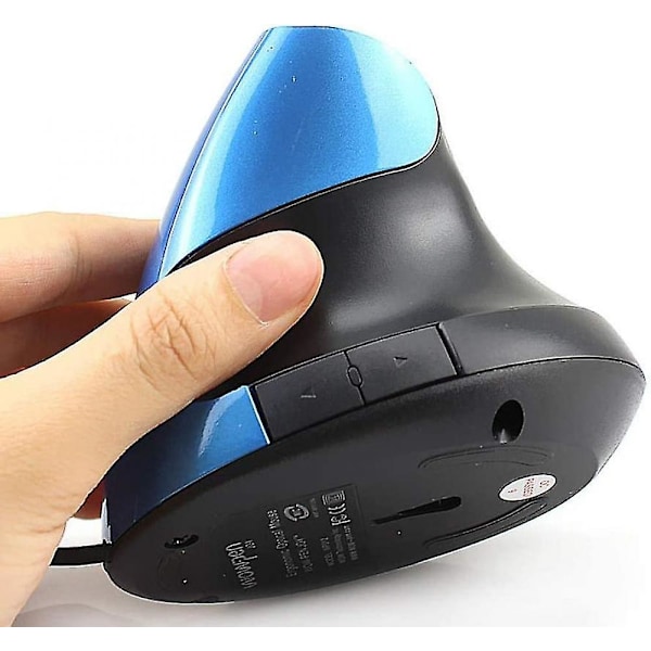 Kablet vertikal mus, ergonomisk design laptop PC datamus, USB-kablet optisk mus (blå)