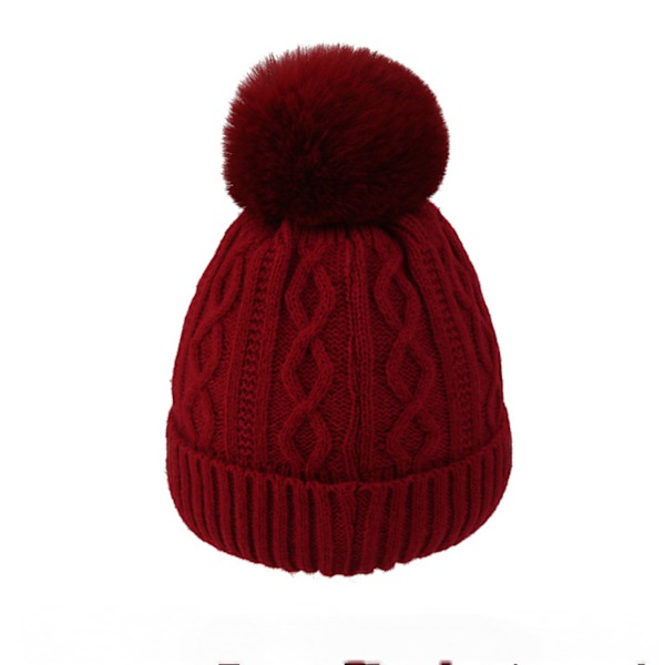 #Röd varm stickad mössa vinter utomhus#
