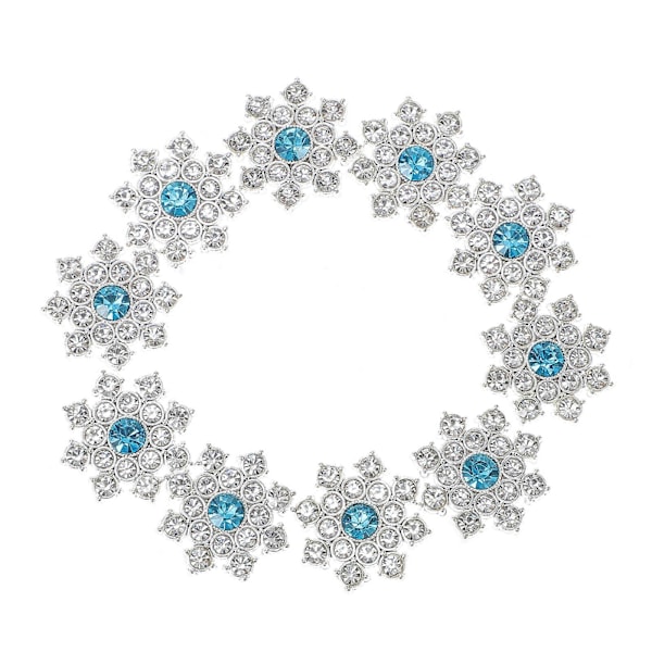 30 stk. krystall snøfnuggpynt Rhinestone Applique for knapper brosjer
