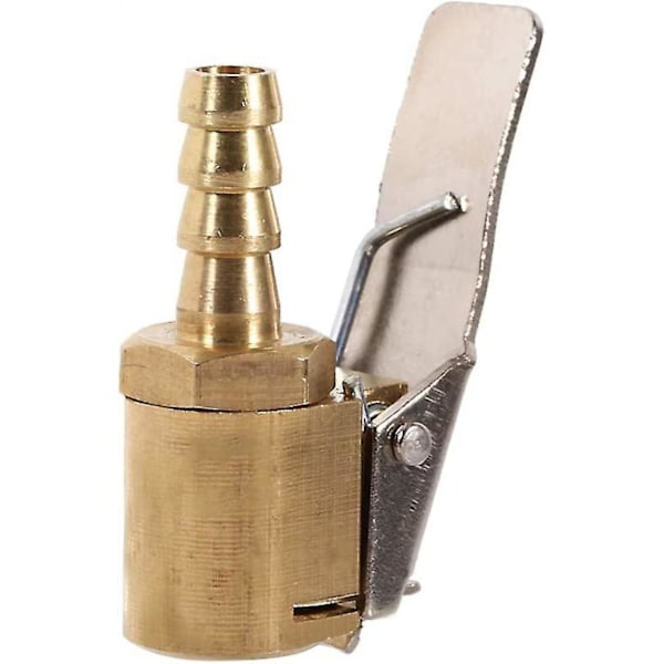Automatisk bil dækpumpe ventil konnektor luft chuck messing 6mm/8mm clip klemme konnektor adapter (2 stk - guld)