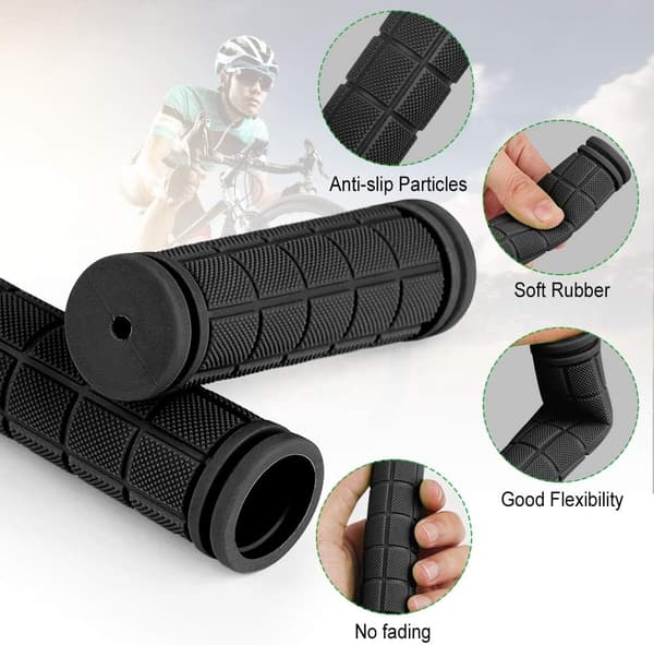 Sort par af ergonomiske, skridsikre bløde gummi cykelgreb