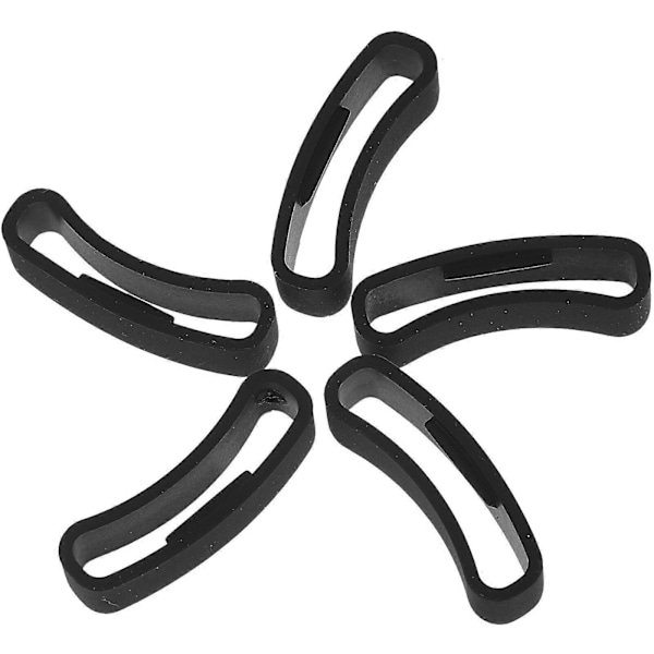 5 st Ersättningsring Loop Keeper Gummi Anti-Fall Spänne Hållare För Smart Armband Klockarmband Kompatibel för SUUNTO CORE (Svart)