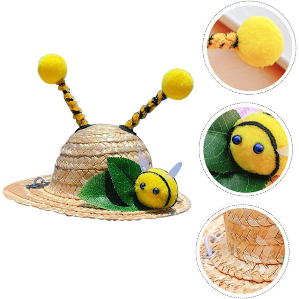 Sommerhat til kæledyr med foto, sommerdekoration, kæledyrshjelm, sommerhat, kattestråhat, Pe